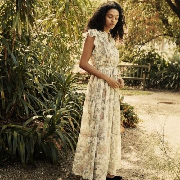 💕DOEN💕 Carnation Dress ~ Salt Summer Floral Print  XS NWOT *Missing Waist Tie" - Picture 3 of 16